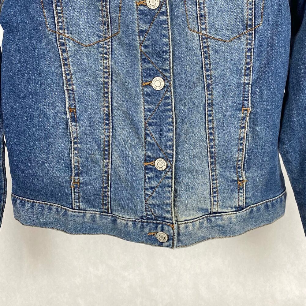 Mudd Girls Denim Jacket Size 16 Button Front Cropped - Picture 3 of 9